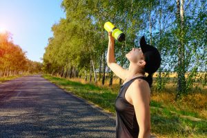 woman getting hydrated