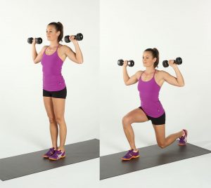 dumbbell reverse lunge